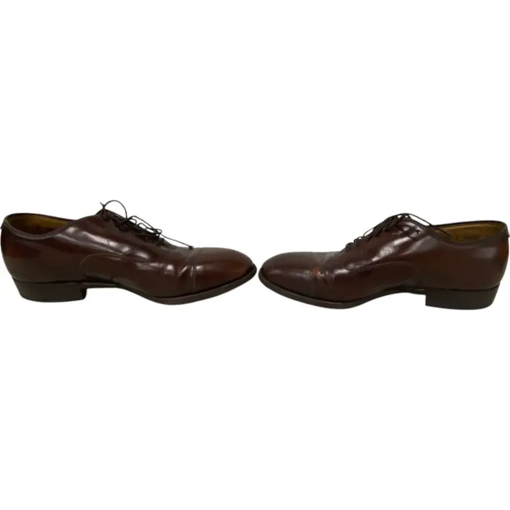 Johnston Murphy Optima Oxford Shoes Mens Size 9 Brown Leather Cap Toe Lace Up